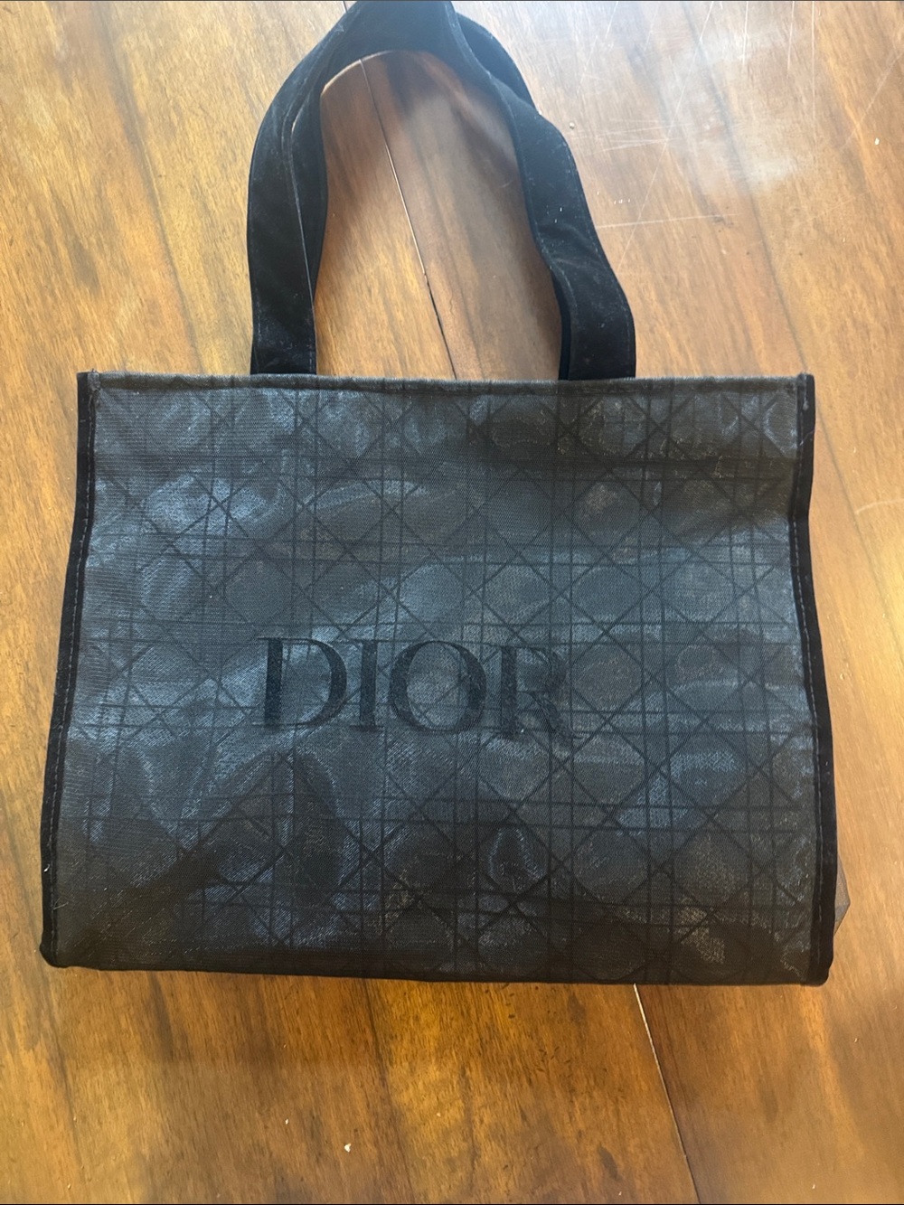 Dior Beauty Black Large, Velvet Handled Tote